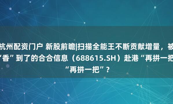 杭州配资门户 新股前瞻|扫描全能王不断贡献增量，被AI“香”到了的合合信息（688615.SH）赴港“再拼一把”？